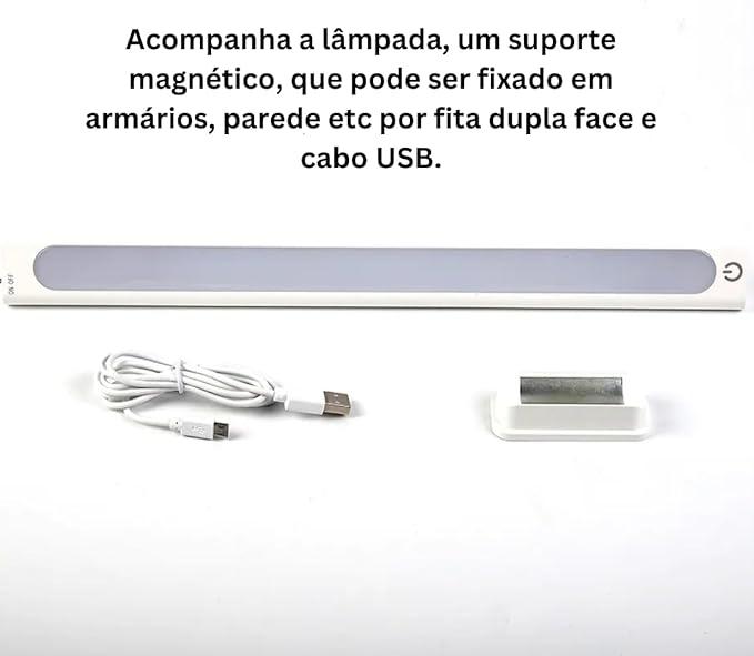 Luminária LED Barra Recarregável USB - Sem Fio Versátil - Dy Confort